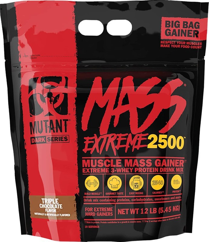 PVL Mutant Mass Extreme 2500 Gainer, potrójna czekolada - 5450 g