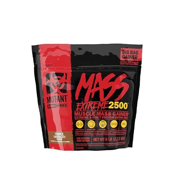 PVL Mutant Mass Extreme 2500 Gainer, potrójna czekolada - 2720 g