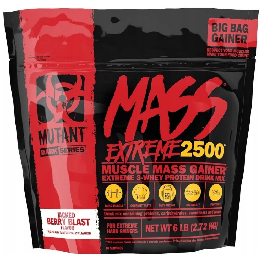 PVL Mutant Mass Extreme 2500 Gainer, Jacked Berry Blast - 2720 g