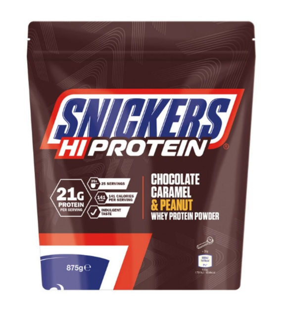 Snickers Hi Protein, Odżywka białkowa, czekolada, karmel & orzeszki ziemne - 875 g
