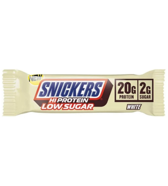 Snickers White Hi-Protein Low Sugar, Baton białkowy, karmel & masło orzechowe - 57 g