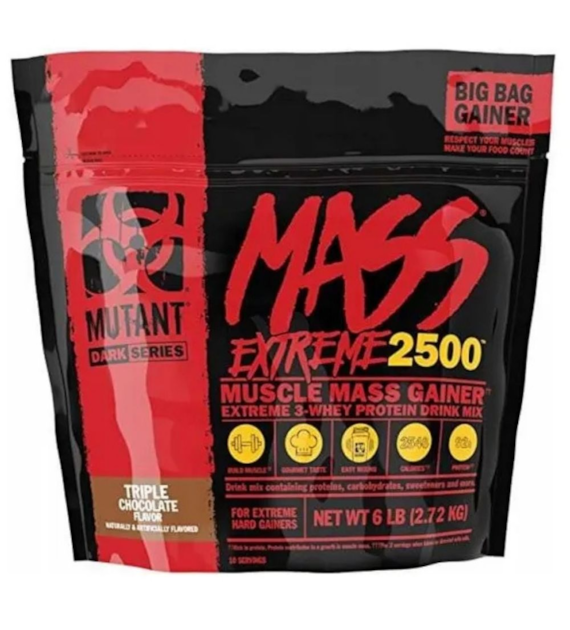 PVL Mutant Mass Extreme 2500 Gainer, potrójna czekolada - 2720 g