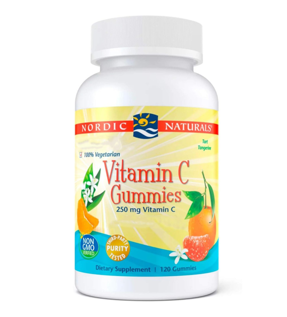 Nordic Naturals Witamina C 250 mg dla dzieci, mandarynkowa - 120 żelek