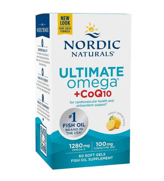 Nordic Naturals Ultimate Omega + Coq10, cytryna - 120 kapsułek