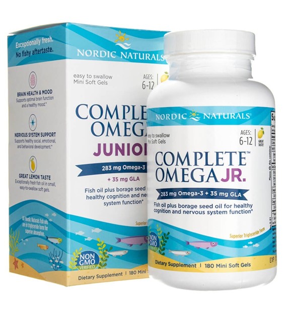 Nordic Naturals Complete Omega Junior Lemon - 180 měkkých gelů