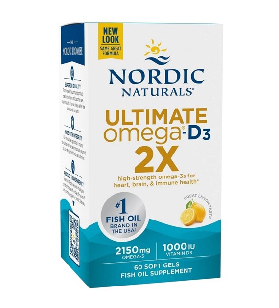 Nordic Naturals Ultimate Omega-D3 2X, cytryna - 60 kapsułek