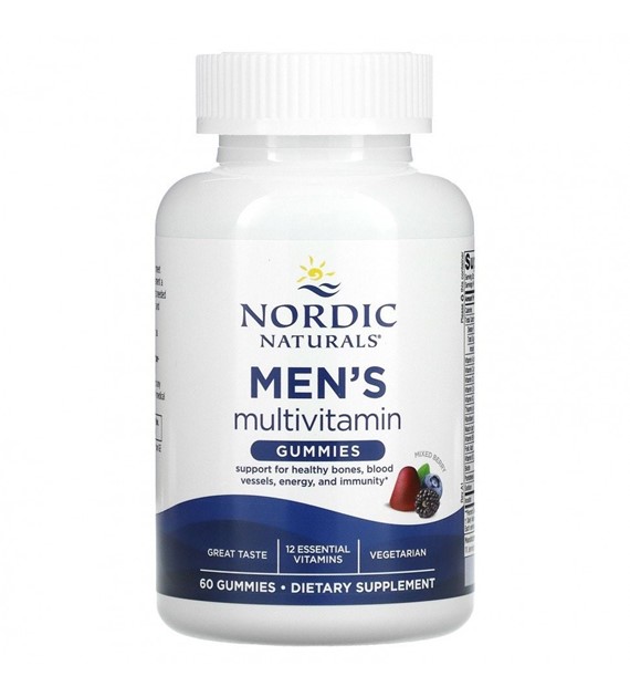 Nordic Naturals Multiwitamina dla mężczyzn, miks jagód - 60 żelek