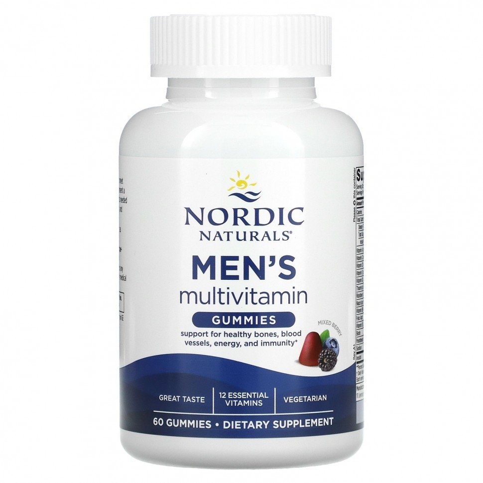 Nordic Naturals Multiwitamina dla mężczyzn, miks jagód - 60 żelek