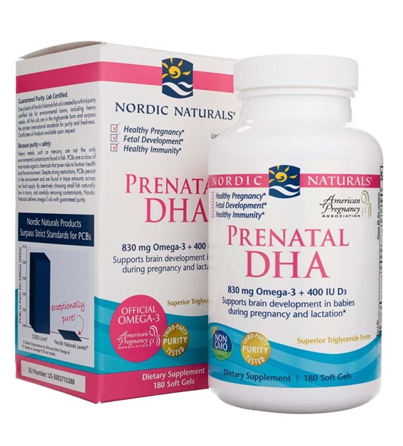 Nordic Naturals Prenatální DHA neochucená formule - 180 měkkých gelů