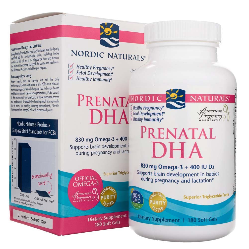 Nordic Naturals Prenatální DHA neochucená formule - 180 měkkých gelů