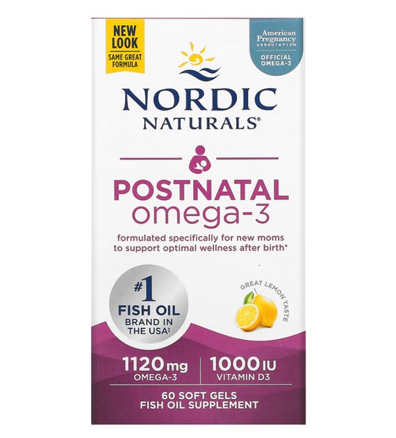 Nordic Naturals Postnatale Omega-3-Zitrone 560 mg - 60 Weichkapseln