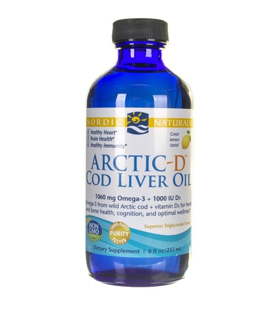 Nordic Naturals Arctic-D Olej z tresčích jater, citronová příchuť - 237 ml