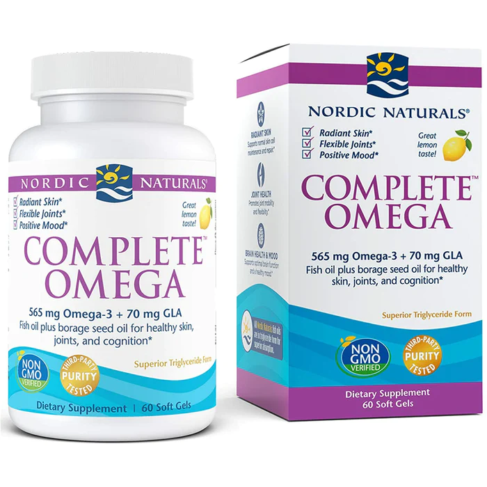 Nordic Naturals Complete Omega-3 565 mg + GLA 70 mg cytrynowy - 60 kapsułek