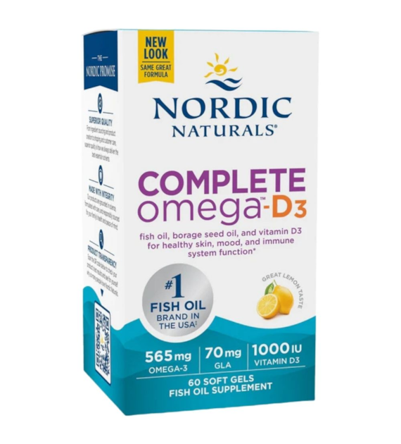 Nordic Naturals Complete Omega-D3 smak cytrynowy - 60 kapsułek