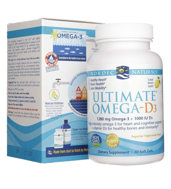 Nordic Naturals Ultimate Omega-D3, Zitronengeschmack 250 mg - 60 Weichkapseln
