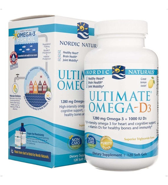 Nordic Naturals Ultimate Omega-D3 Lemon 640 mg - 120 Softgel