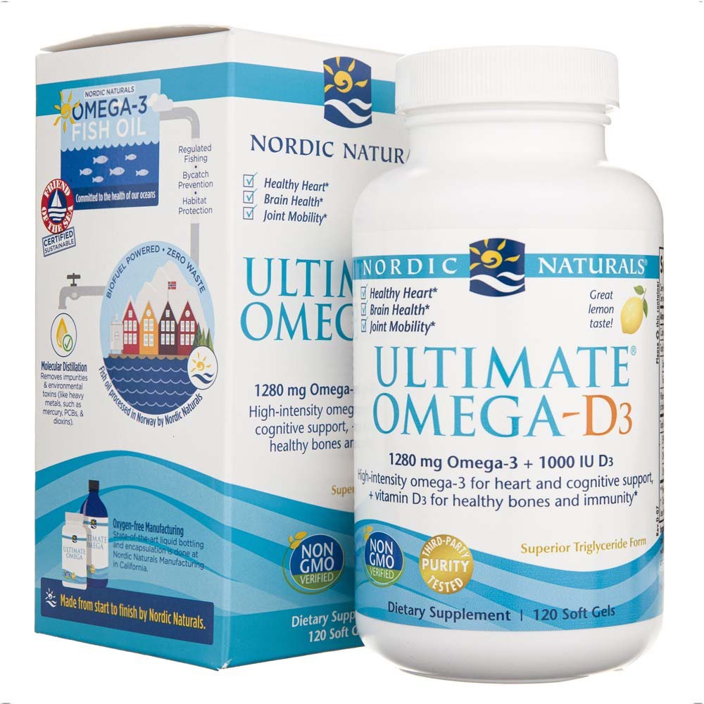 Nordic Naturals Ultimate Omega-D3 Zitrone 640 mg - 120 Weichkapsel