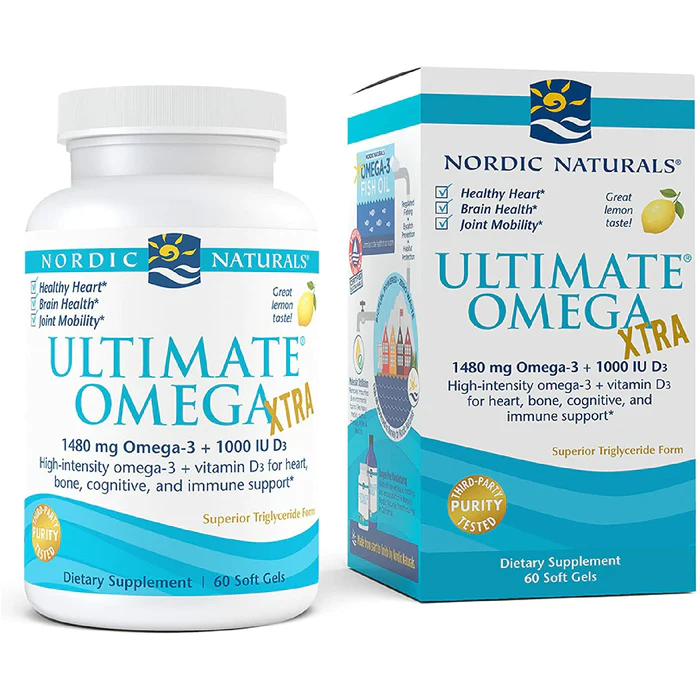 Nordic Naturals Ultimate Omega Xtra + D3 cytrynowy - 60 kapsułek