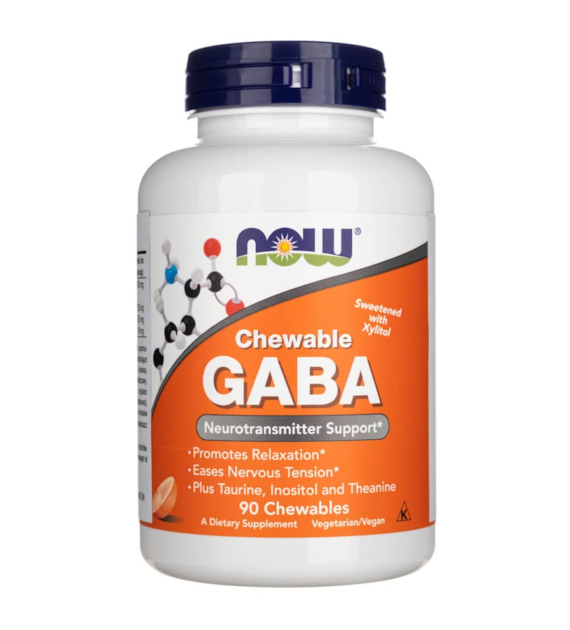 Now Foods GABA Orangengeschmack Kautabletten - 90 Tabletten
