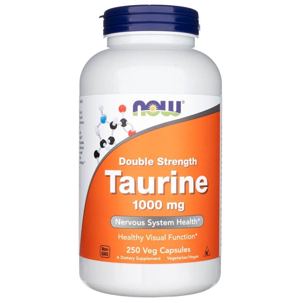 Now Foods Taurin, Dvojitá síla 1000mg - 250 veg. kapslí