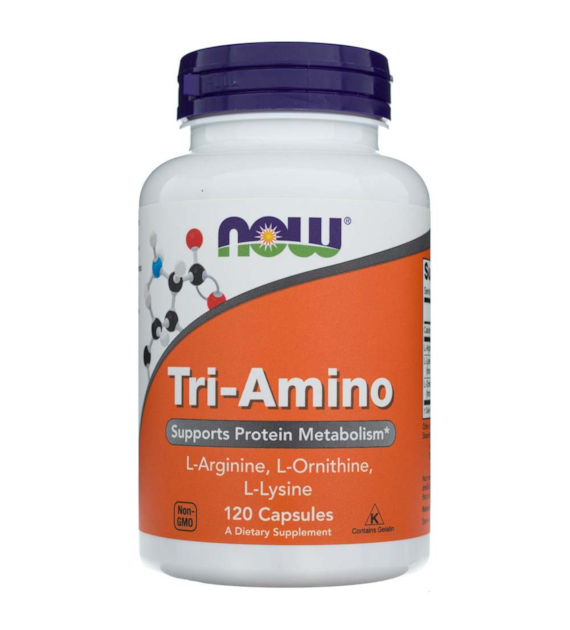 Now Foods Tri-Amino (L-Arginin, L-Ornithin, L-Lysin) - 120 Kapseln