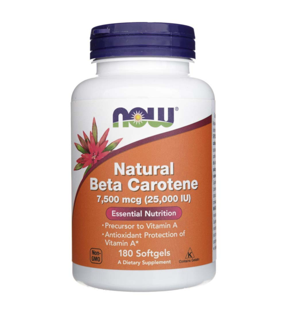 Now Foods Beta Carotene Natural 7500 mcg (25000 IU) - 180 Softgels
