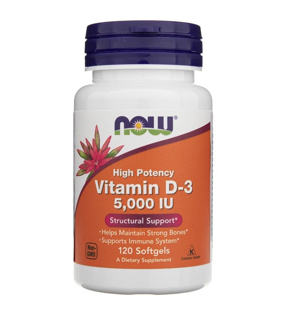 Now Foods Vitamin D3 5000 IU - 120 Weichkapseln