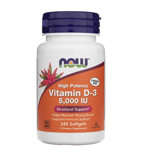 Now Foods Vitamin D3 5000 IU - 240 Weichkapseln