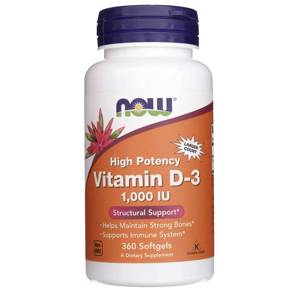 Now Foods Vitamin D3 1000 IU - 360 Weichkapseln