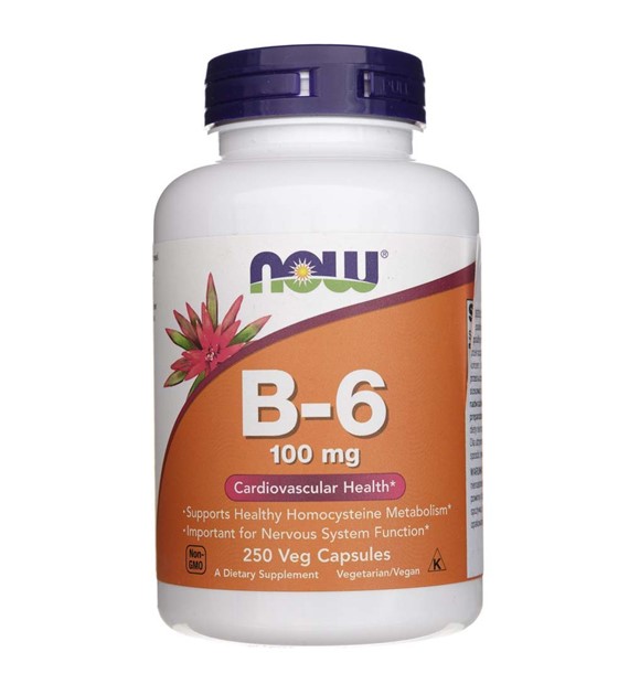 Now Foods Vitamin B-6 100 mg - 250 veg. kapslí