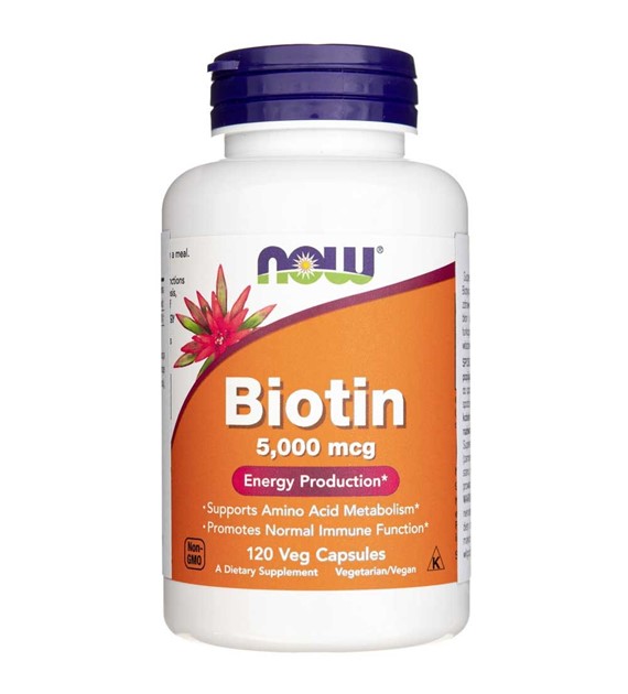 Now Foods Biotin 5000 mcg - 120 veg. kapslí