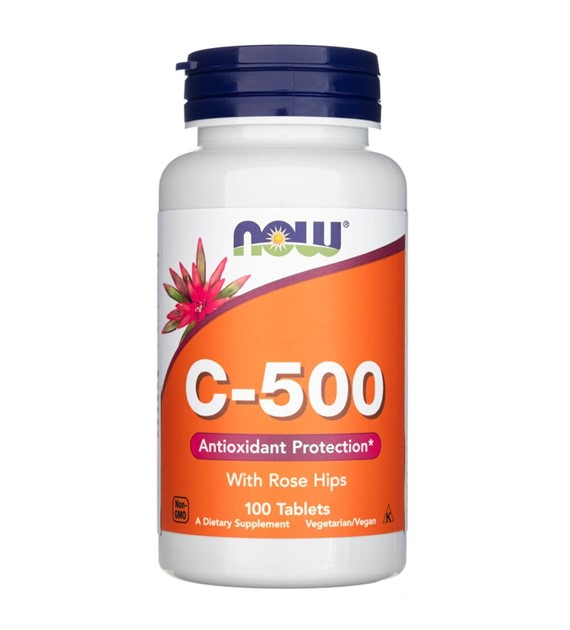 Now Foods Vitamin C-500 with Rose Hips - 100 Tablets