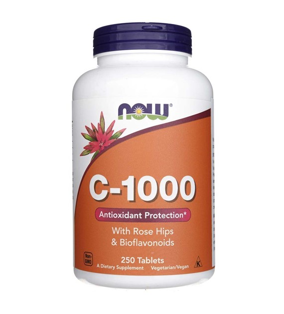 Now Foods Vitamin C-1000 with Rose Hips & Bioflavonoids - 250 Tablets