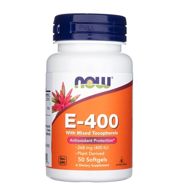 Now Foods Vitamin E-400 mit gemischten Tocopherolen - 50 Weichkapseln