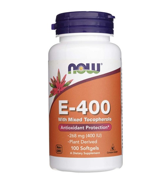 Now Foods Vitamin E-400 se směsí tokoferolů - 100 měkkých gelů