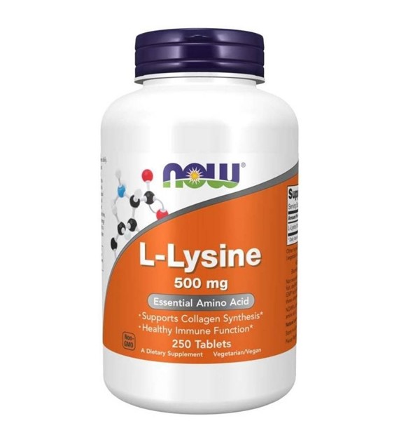 Now Foods L-lizyna 500 mg - 250 tabletek