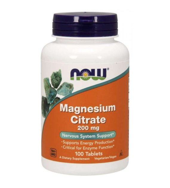 Now Foods Cytrynian magnezu 200 mg - 100 tabletek