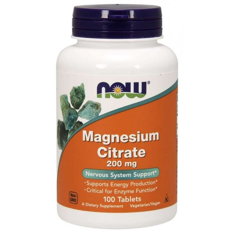 Now Foods Cytrynian magnezu 200 mg - 100 tabletek