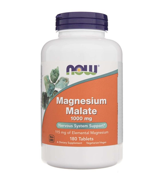 Now Foods Magnesium Malate (jabłczan magnezu) 1000 mg - 180 tabletek