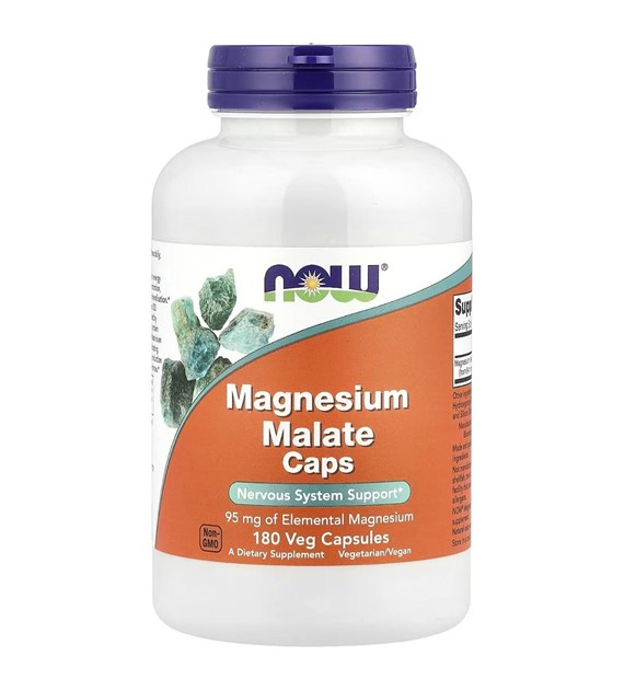 Now Foods Magnesium Malate (jabłczan magnezu) 95 mg - 180 kapsułek