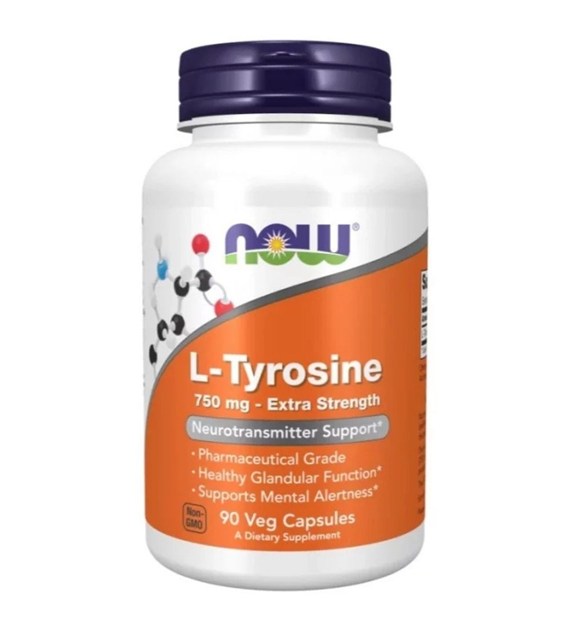 Now Foods L-Tyrozyna 750 mg  - 90 kapsułek