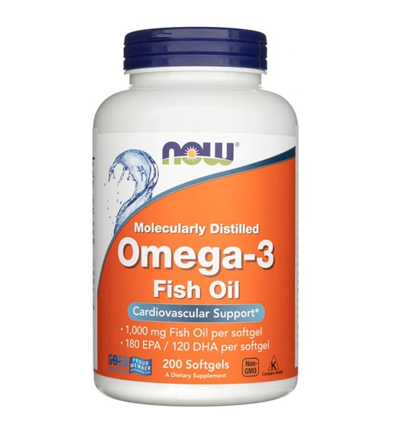 Now Foods Omega-3, 180 EPA / 120 DHA - 200 měkkých gelů