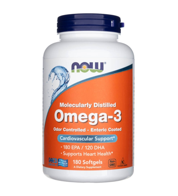Now Foods Omega-3 Molecularly Distilled & Enteric Coated - 180 Softgels