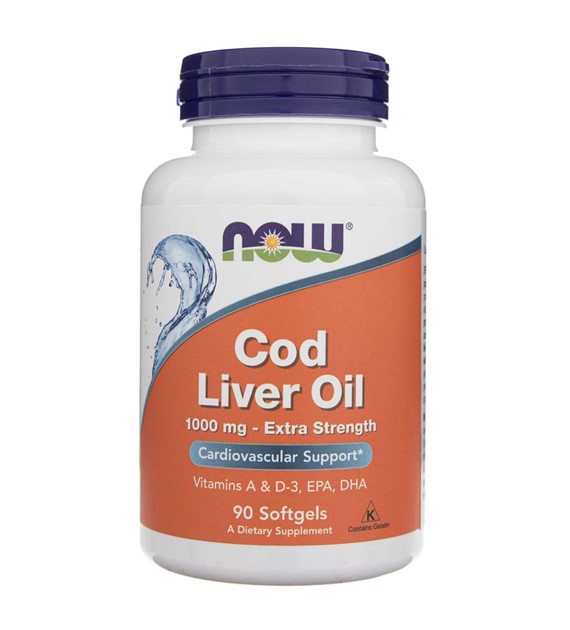 Now Foods Cod Liver Oil, Extra Strength 1000 mg - 90 Softgels