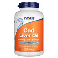 Now Foods Cod Liver Oil, Extra Strength 1000 mg - 180 Softgels