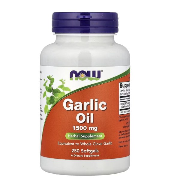 Now Foods Garlic Oil (Olej z czosnku) 1500 mg - 250 kapsułek