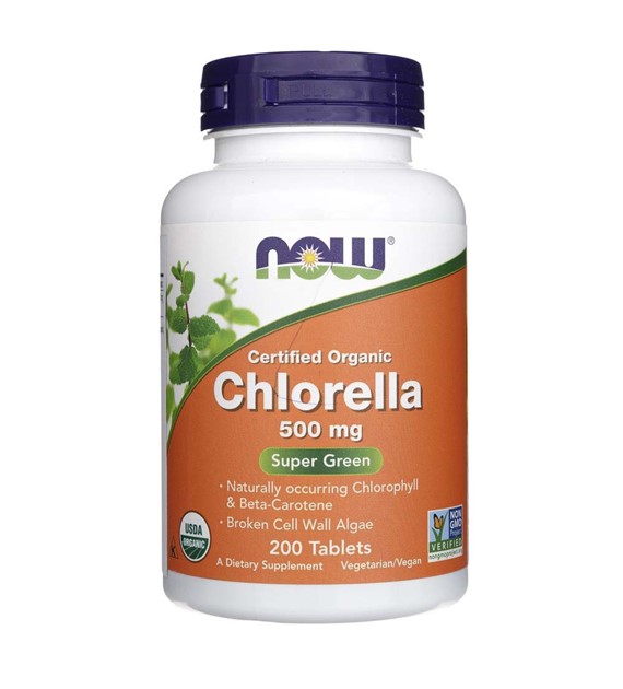 Now Foods Chlorella Zertifiziert Bio 500 mg - 200 Tabletten