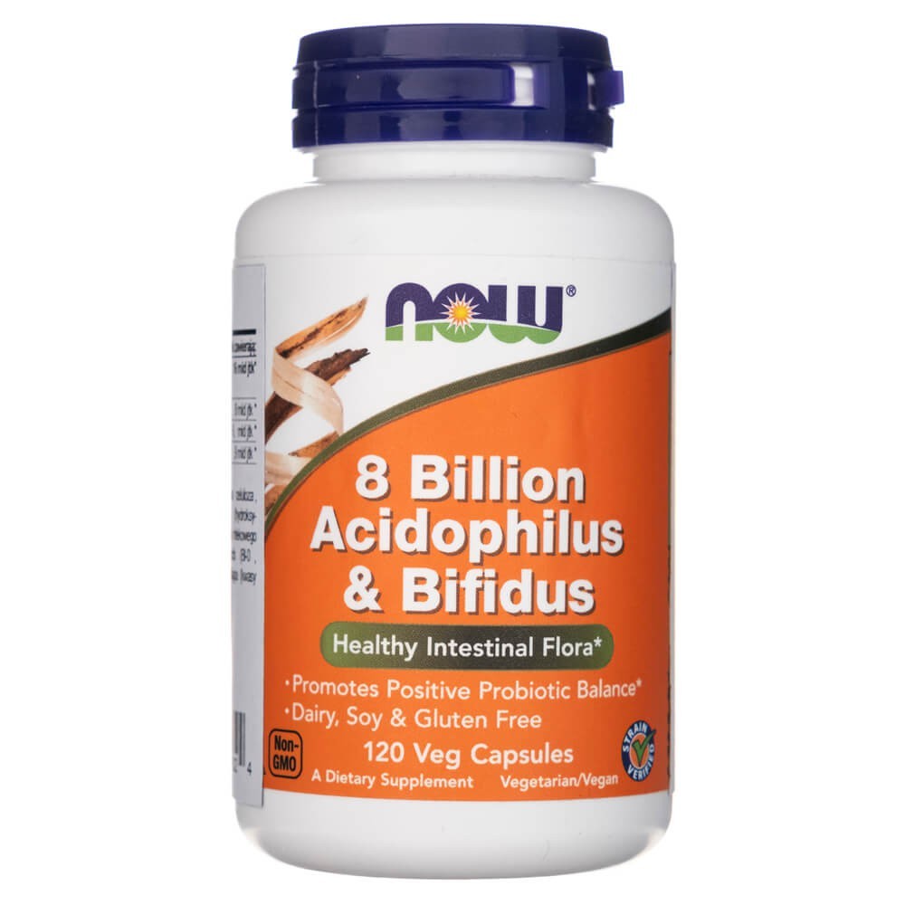 Now Foods Acidophilus & Bifidus 8 miliard CFU - 120 veg. kapslí