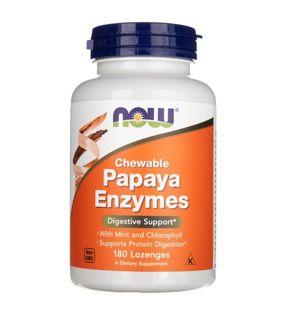 Now Foods Papaya-Enzym zum Kauen - 180 Lutschtabletten