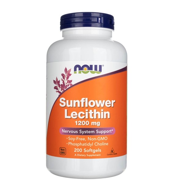 Now Foods Sunflower Lecithin (Lecytyna Słonecznikowa) 1200 mg - 200 kapsułek